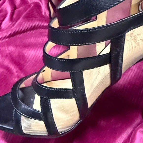 Christian Louboutin Black Strappy Sandals
